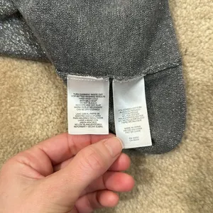 Jones New York Silver Gray Glitter Sparkle Lightweight Cowl Neck Sweater Large thumbnail 7