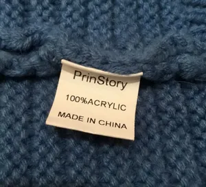 Blue Cable Knit Open Front Cardigan Sweater by PrinStory thumbnail 6