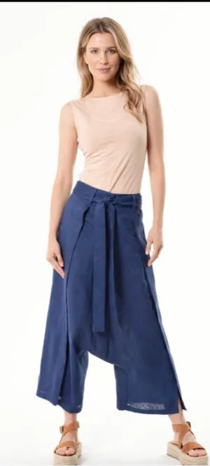 Women's FABI Blue Cropped Wrap Pants M Size M thumbnail 1