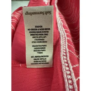 Soft Surroundings Coral Guazey Embroidered Flowy Maxi Dress Size Medium thumbnail 8