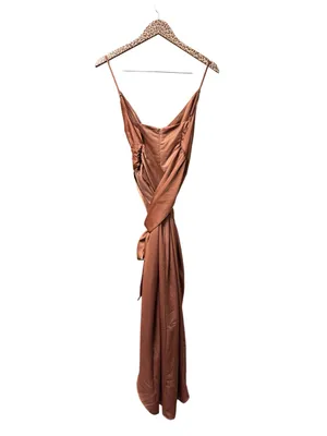 Showpo. How Will I Know Wrap Waist Tulip Hem Midi Dress Dusty Rose US 6 NWT thumbnail 4