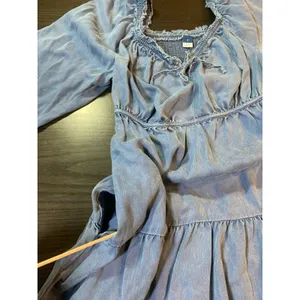 Old‎ Navy Smocked Peasant Dress Small Blue Tiered Swing Western Cottage Boho thumbnail 13