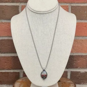 Saguaro Cactus Ombre Desert Necklace Silver thumbnail 2
