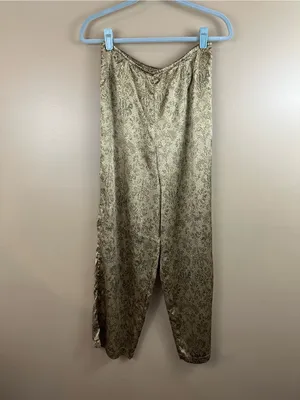 Vintage 2000 Y2K Victorias Secret Leopard Print Floral Lace Satin Pajama Set M thumbnail 10