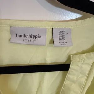 Anthropologie Haute Hippie Yellow Maxi Peasant Dress Gardenparty Boho Sz XS thumbnail 2