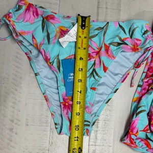 BOGO Cupshe Sunrise Flora Reversible Scoop Bikini Top & Standard Bottoms Set thumbnail 5