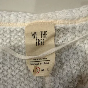 Free People We The Free Dahlia Thermal Waffle Knit Bell Sleeve Top Women’s Small thumbnail 7