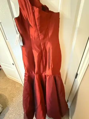 Isabella Fiore One Shoulder Rust Mermaid Gown thumbnail 8