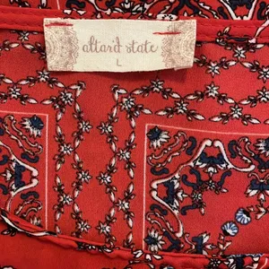 Altar’d State Mackenzie Handkerchief Red Crop Top Blouse Boho Hippie Beach thumbnail 3