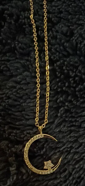 Gold Plated Necklace Moon Pendant thumbnail 1