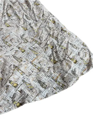 J. Crew White Gold Nautical Map Print Halter Midi Dress Plunging Size 14 Women's thumbnail 2
