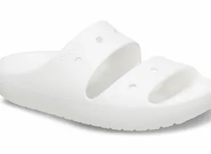 CROCS Classic Dual-Strap White Slide thumbnail 1
