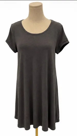 Z Supply Charcoal Gray T-Shirt Swing Dress – Size Medium thumbnail 1