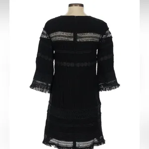 ELLIATT "Memory" Black Embroidered Fringe Dress‎ Size S thumbnail 11