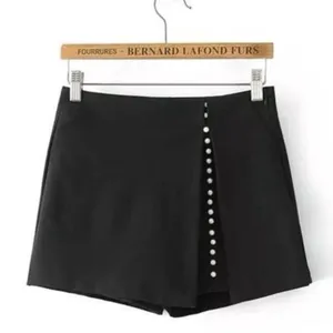 NEW Zara Mini Skort Skirt Black Pearl SMALL High Rise Womens thumbnail 2
