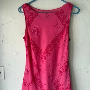 Studio‎ Y Y2K Juniors Size 9 Pink Fairy Asymmetrical Hem Prom HOCO Dress Floral thumbnail 2
