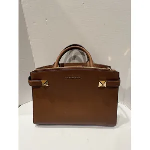 Michael Kors Leather Karla Small EW Top Handle Satchel Bag Crossbody Luggage thumbnail 2