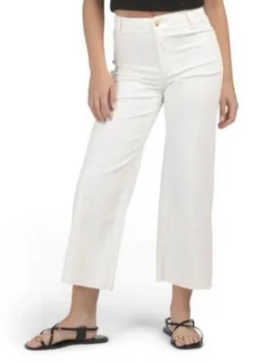 OAT New York white wide leg crop braided waistline jean 0/25 thumbnail 1