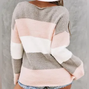 Multicolor Colorblock drop shoulder knit sweater thumbnail 2