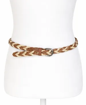Fossil Women's Braided Leather belt Two Tone Brown Size‎ Small thumbnail 1