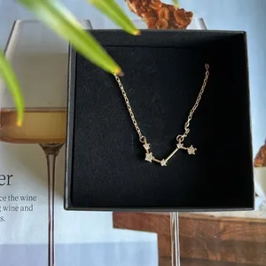 Farrah B. Aries Constellation Pendant crystal on goldtone chain necklace thumbnail 3