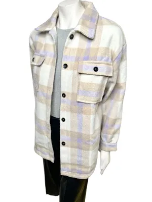 BTFBM Long Sleeve Button Down Plaid Flannel Shaket Size Medium Multiple thumbnail 9