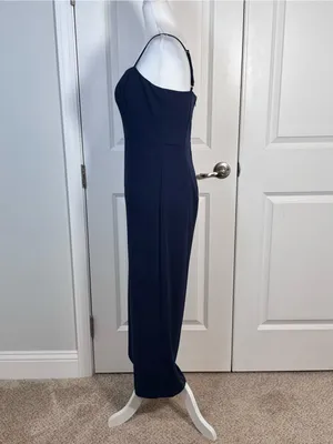 Lilly Pulitzer Navy Wide Leg Jumpsuit 4 Wedding Guest Cocktail Resort Coastal thumbnail 5