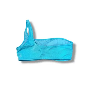 Aerie One Shoulder Bikini Top Blue Women’s Size Medium‎ Swim Textured Stretch thumbnail 2