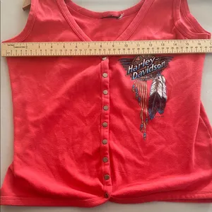 Harley-Davidson Buttoned Tank Top Rare And Vintage thumbnail 5