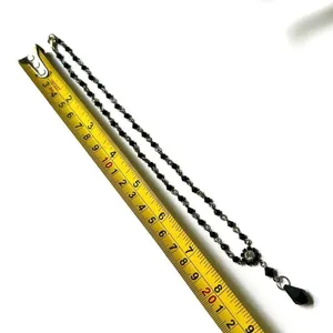 Black beaded drop pendant necklace thumbnail 8