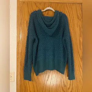 POL Teal V-Neck Oversized Hooded Sweater - NWOT - Size L thumbnail 3