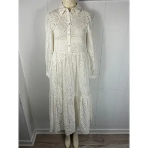 Zara Woman Zw Collection Cutwork Embroidery Eyelet Off White Dress Size S. thumbnail 3