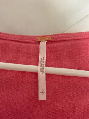 Free People Pink Tie Top Front Puff Sleeve Crop thumbnail 2