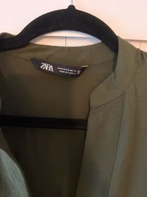 Zara Olive Green Short-Sleeve Utility Jumpsuit with Woven Belt thumbnail 7