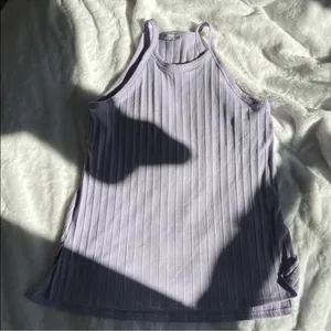 White Birch Lavender Ribbed High Neck Tank Size L thumbnail 5