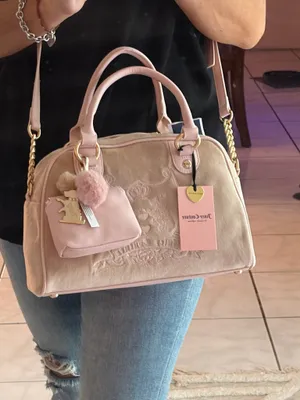 Juicy couture pink velour Y2K satchel bag thumbnail 6