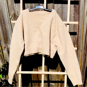 Cropped beige cardigan M Tan Size M thumbnail 1