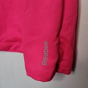 Reebok pink vneck workout pull over shirt sz Small thumbnail 2