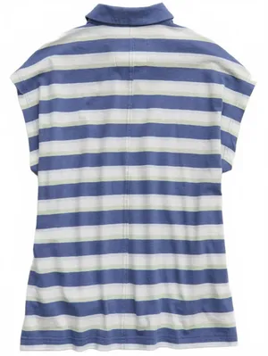AE Aerie Happiest Oversized Polo T-Shirt American Eagle NWT Marbled Blue XS thumbnail 4