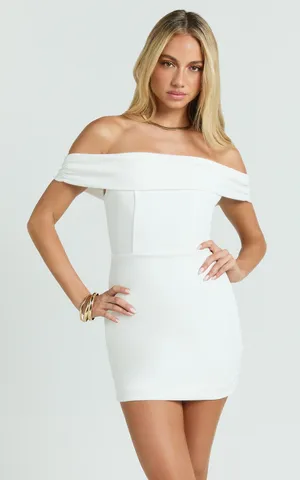 New Showpo Liliana Mini Dress Off Shoulder Bodycon Dress Size 6 MSRP $79 thumbnail 3
