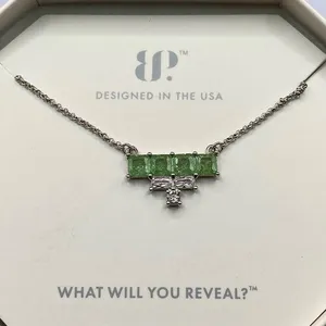 Bomb Party Necklace RBP5939 “Captured Elegance” LC Ice Crystal on Rhodium NWT thumbnail 1