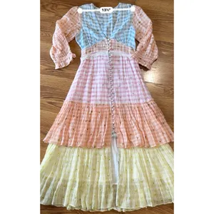 LoveShackFancy Ollie Floral Tiered Cotton Midi Dress Boho Check Size 2 thumbnail 7
