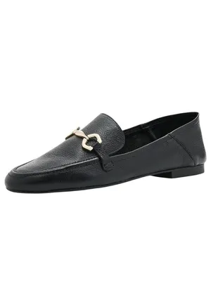 Arezzo Women's Leather Emma Loafers Black 9.5B thumbnail 10