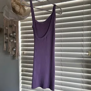 Michael Costello REVOLVE amari Lilac Ribbed Knit mini Dress Small asymmetrical thumbnail 2