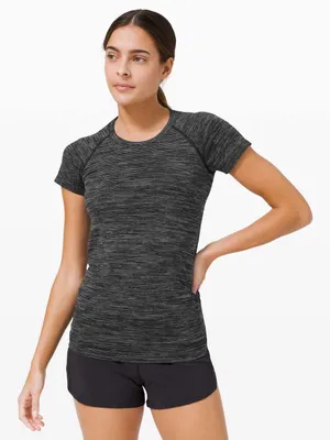 Lululemon Swiftly Tech Short Sleeve 2.0 Black white women's 4 thumbnail 1