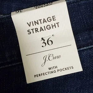 J‎ Crew Vintage Straight Leg Jeans With Velvet Stripe Denim 36 Women thumbnail 8