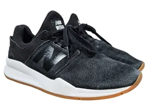 New Balance 247 Black White Gum Sole‎ RevLite Suede Mesh Sneakers WS247CI 8 thumbnail 1