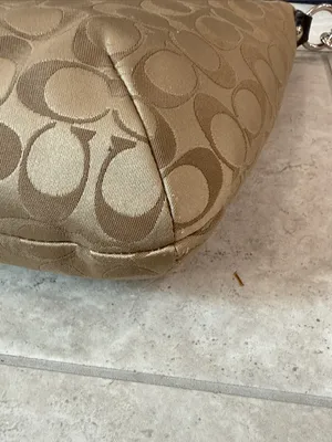 Coach Penelope Signature Sateen Convertible Hobo / Shoulder Bag Tan F19232 thumbnail 7