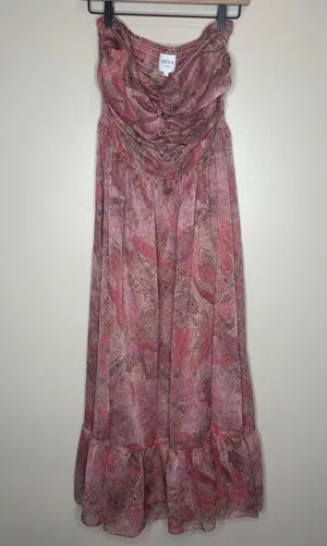 Misa Los Angeles Arianne Chiffon Maxi Cutout Dress in Muted Paisley thumbnail 4