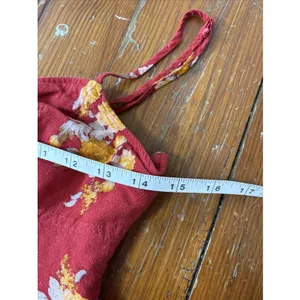 Free People Red What‎ is Love Floral Wide Leg V-Neck Jumpsuit Size 0 thumbnail 6